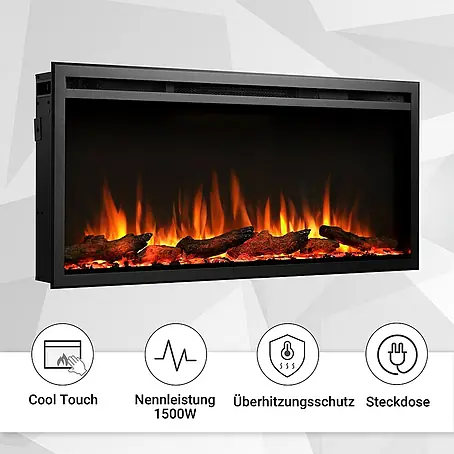 Balderia  Elektrischer Kamin AT-40 3D-Flammeneffekt Wifi App