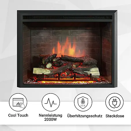 Balderia  Elektrischer Kamin CA-30 3D-Flammeneffekt