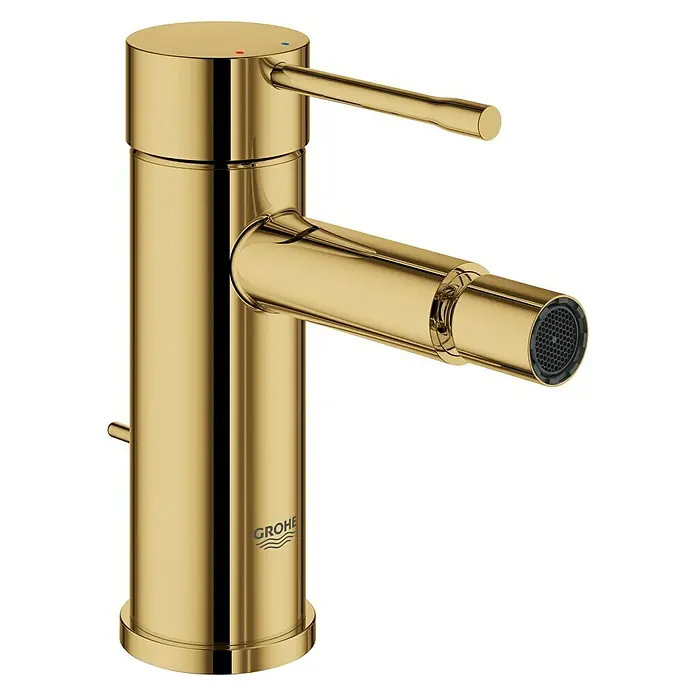 Grohe Essence New Bidetarmatur - Cool Sunrise, Glänzend - Glänzender goldener Grohe-Wasserhahn mit schlankem Design und seitlichem Auslauf für moderne Badezimmer.\n