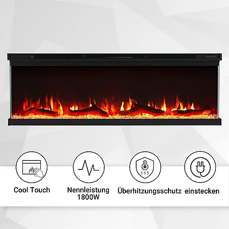 Balderia  Elektrischer Kamin OR-50 3D-Flammeneffekt