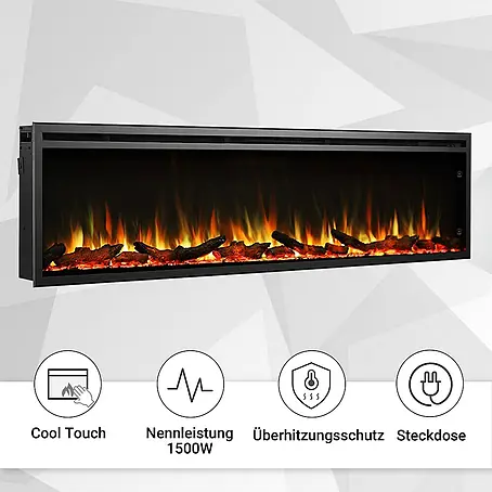 Balderia  Elektrischer Kamin AT-72 3D-Flammeneffekt Wifi App