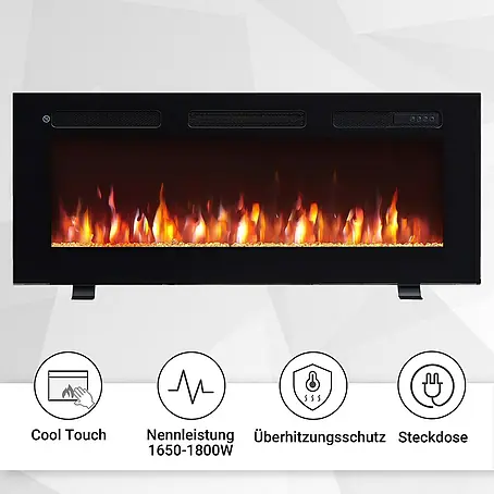 Balderia  Elektrischer Kamin LE-40 3D-Flammeneffekt