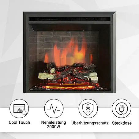 Balderia  Elektrischer Kamin CA-26 3D-Flammeneffekt
