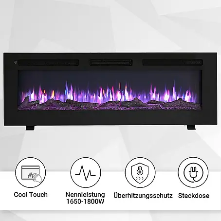 Balderia  Elektrischer Kamin LE-50 3D-Flammeneffekt