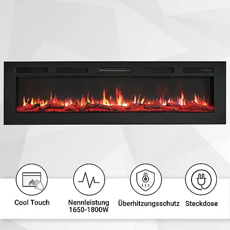 Balderia  Elektrischer Kamin LE-60 3D-Flammeneffekt