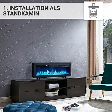 Balderia  Elektrischer Kamin AG-40 3D-Flammeneffekt