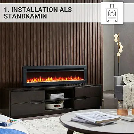 Balderia  Elektrischer Kamin AG-50 3D-Flammeneffekt