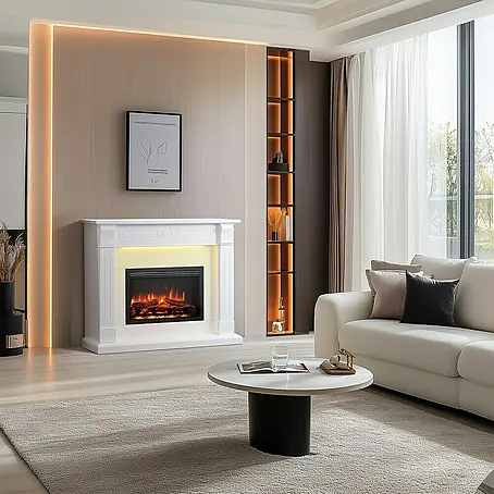 Balderia  Elektrischer Kamin HI-AP 3D-Flammeneffekt Wifi App