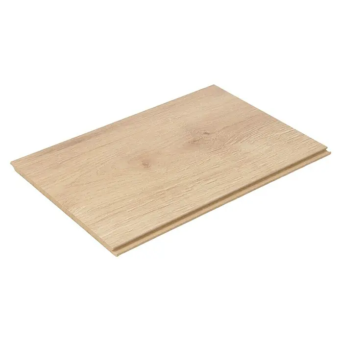 Egger Laminatmuster NatureSense - 297 x 193 x 8 mm, Landhausdiele, Loja Eiche natur - Detailaufnahme einer hellen Laminatdiele, die die Holzmaserung und das Klicksystem zeigt. Perfekt für jeden Raum.