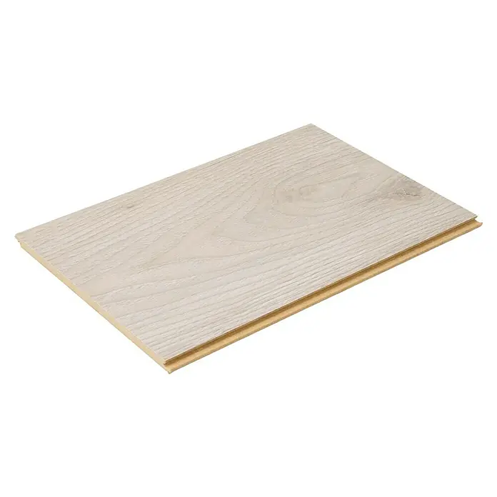 Egger Laminatmuster NatureSense - 297 x 193 x 8 mm, Landhausdiele, Ashcroft Wood - Das Bild zeigt ein einzelnes Laminatpaneel mit einer hellen Holzstruktur auf schwarzem Hintergrund. Das Paneel ist detailreich und von hoher Qualität.