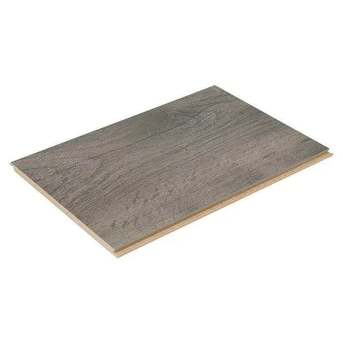 Egger Laminatmuster NatureSense Aqua - 297 x 193 x 8 mm, Landhausdiele, Loja Eiche grau - Ein einzelnes Laminatstück mit einer realistischen Holzoptik und einer widerstandsfähigen Oberfläche für eine einfache Installation.