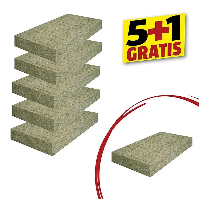 Knauf Insulation Klemmplatte KP -  - Steinwolle-Dämmplatten im Angebot 5+1 gratis. Ideal für Wärme- und Schallschutz im Bauwesen, hohe Qualität und einfache Verarbeitung.