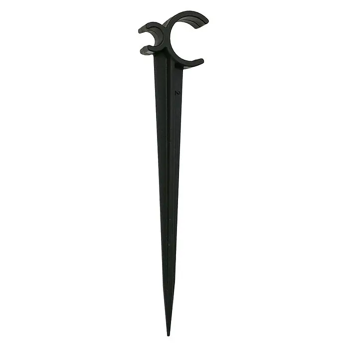 Altadex Riego para vacaciones - Plástico - Estaca de manguera de jardín de plástico negro. Resistente y a la intemperie para asegurar las mangueras.