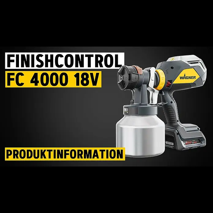 Wagner Akku-Farbsprühsystem FinishControl 4000 18V StandardSpray - 18 V, Ohne Akku - FinishControl FC 4000 18V - Inbetriebnahme, Anwendung, Reinigung, Wartung, Zubehr  | WAGNER