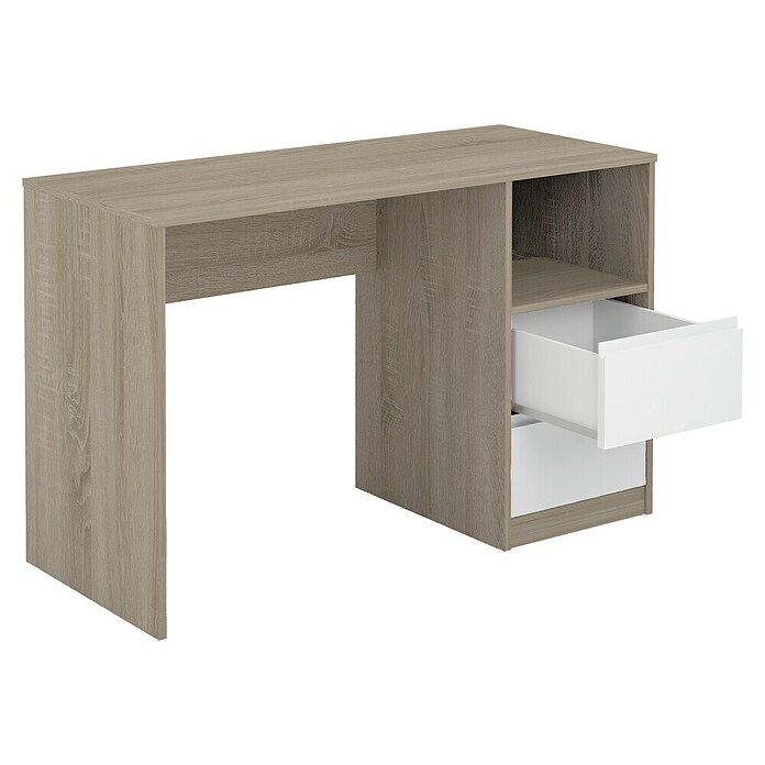 Meka Block Mesa de escritorio K-508 (L x An x Al: 50 x 120 x 75 cm, Roble Cambrian/Blanco) | BAUHAUS
