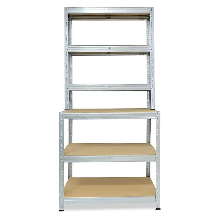 shelfplaza Schwerlastregal PRO - H x B x T: 190 x 80 x 60 cm, Traglast pro Boden: 200 kg, Stecken, verzinkt - Ein hohes, freistehendes Regal mit mehreren Regalböden bietet viel Stauraum für diverse Gegenstände und hält Ordnung.