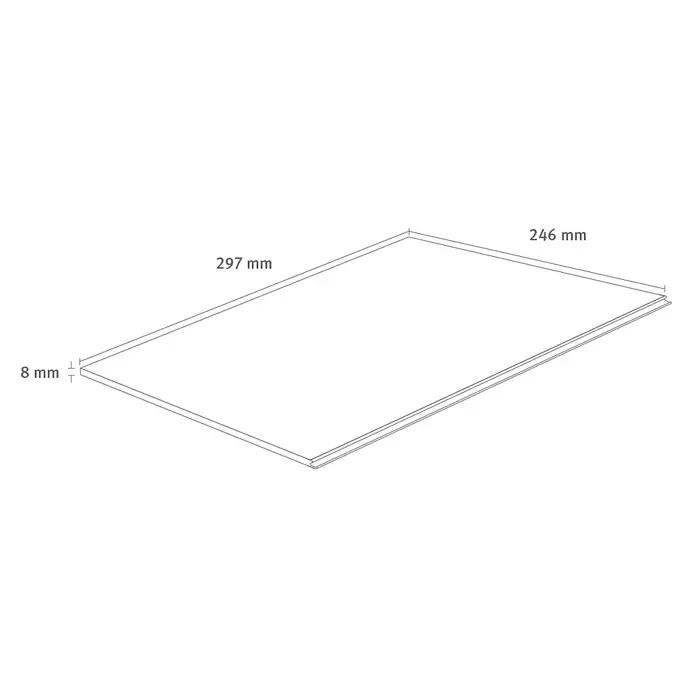 Egger Laminatmuster NatureSense - 297 x 246 x 8 mm, Landhausdiele, Conway Eiche natur - Abbildung eines rechteckigen Produkts mit den Maßen 297 mm x 246 mm und einer Dicke von 8 mm.