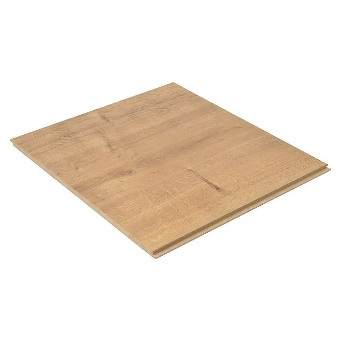 Egger Laminatmuster NatureSense - 297 x 327 x 8 mm, Landhausdiele, Hamilton Eiche - Nahaufnahme einer einzelnen Laminatdiele mit Holzmaserung, ideal für Bodenbeläge und Innendesign.