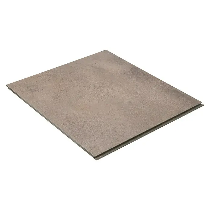 Egger Laminatmuster Aquadura+ - 297 x 327 x 7,5 mm, Fliesenoptik, Titanit sandbeige - Hier ist eine Nahaufnahme einer einzelnen Bodenfliese in einer neutralen Farbe, die sich für moderne und minimalistische Innenräume eignet.