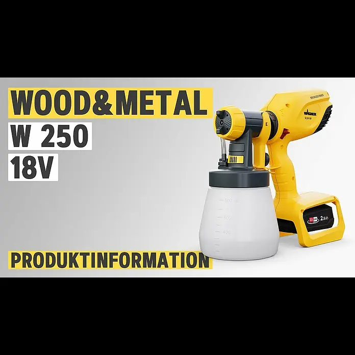 Wagner Akku-Farbsprühsystem Wood&Metal Sprayer W 250 18V - 18 V, Ohne Akku - Wood&Metal Sprayer W 250 18V - Inbetriebnahme, Tipps & Tricks, Reinigung, Wartung | WAGNER