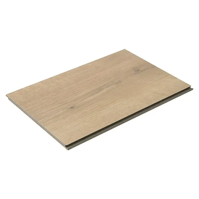 Egger Laminatmuster Aquadura+ - 297 x 193 x 7,5 mm, Landhausdiele, Messina Eiche natur - Nahaufnahme einer einzelnen Diele modernen, hellen Laminatbodens, ideal für Innenräume.