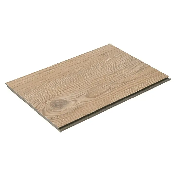 Egger Laminatmuster Aquadura+ - 297 x 193 x 7,5 mm, Landhausdiele, Morella Fichte vintage - Eine einzelne Diele aus hellem Laminat mit einer Holzmaserung, die das natürliche Aussehen von Holz nachahmt, für einen modernen Bodenbelag.