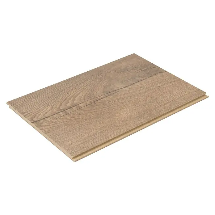Egger Laminatmuster Aquadura - 297 x 193 x 7,5 mm, Landhausdiele, Elva Eiche braun - Detailaufnahme eines Laminatbodens mit hellem Holzdekor, ideal für moderne Wohnräume und einfache Verlegung.