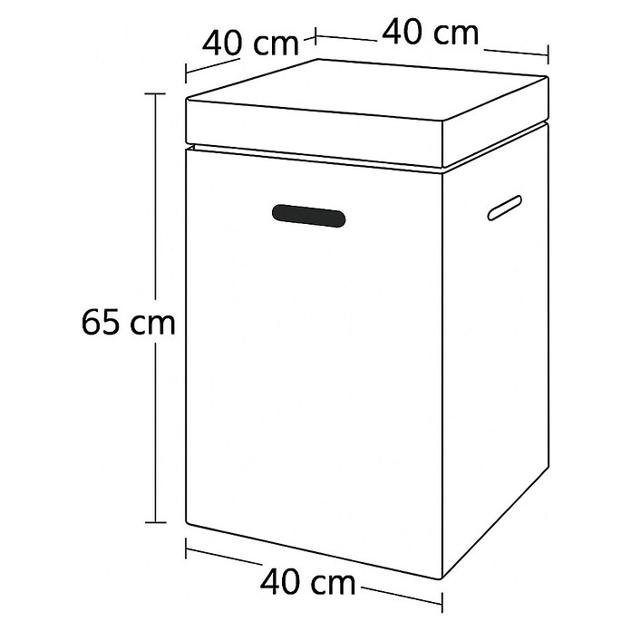Nora Flames Caja con tapa Cubrebombona (L x An x Al: 40 x 40 x 65 cm, Polipropileno) | BAUHAUS