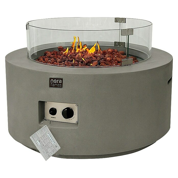 Nora Flames Estufa de exterior Fuji (16 kW, Altura: 40 cm, Gris) | BAUHAUS
