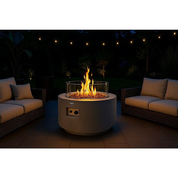 Nora Flames Estufa de exterior Fuji (16 kW, Altura: 40 cm, Gris) | BAUHAUS