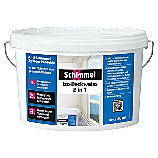SchimmelX Wandfarbe Iso-Deckweiß 2in1 (Weiß, Stumpfmatt, 5 l)