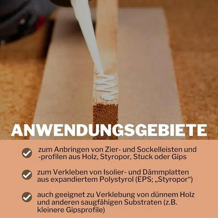 DuBaust Montagekleber Montagekleber - 504 g, Kartusche - Anwendungsgebiete von Montagekleber: Befestigung von Zierleisten, Verklebung von Dämmplatten, geeignet für Holz und saugfähige Untergründe.