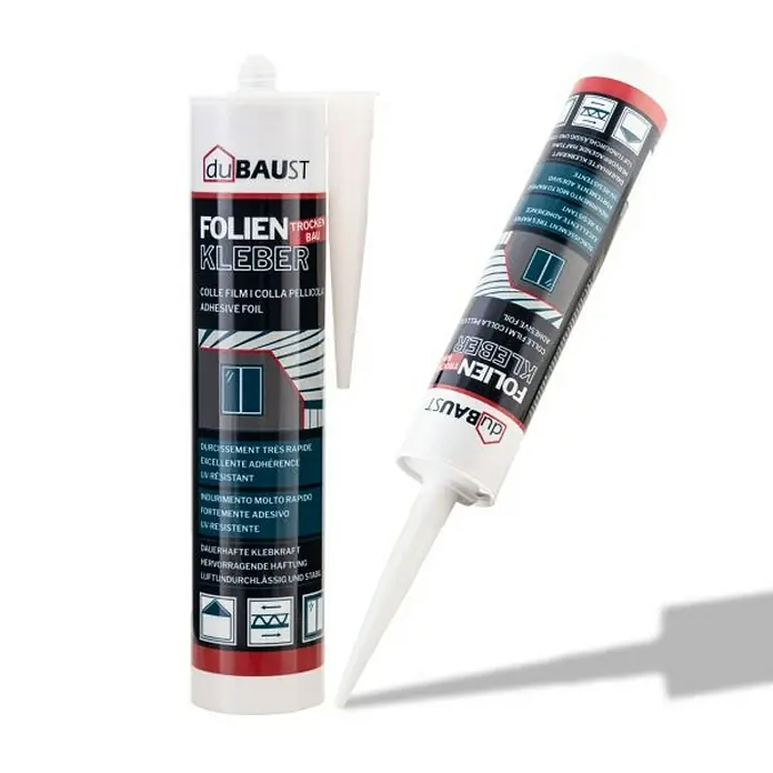 DuBaust Spezialkleber Baufolienkleber - 400 g - Zwei Tuben du BAUST Folienkleber, ein starker Kleber für Folienarbeiten im Trockenbau.