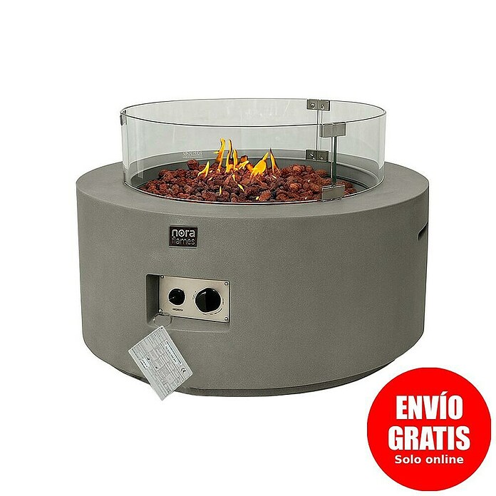 Nora Flames Estufa de exterior Fuji (16 kW, Altura: 40 cm, Gris) | BAUHAUS