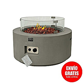 Nora Flames Estufa de exterior Fuji (16 kW, Altura: 40 cm, Gris)