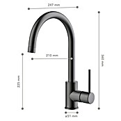 Lenz Armatura za pomivalno korito Lio  (Grafit, Mat) | Armature za pomivalno korito | Kuhinjske armature | Kuhinje | Izdelki | BAUHAUS