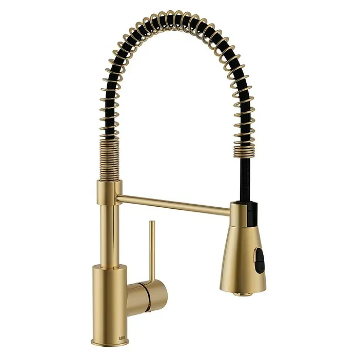 Lenz Spültischarmatur Kalani 2 - Gold, Matt, Höhe: 46 mm, Messing - Goldener Küchenarmatur mit Spiralfeder für eine flexible Nutzung und stilvolles Design in der modernen Küche.