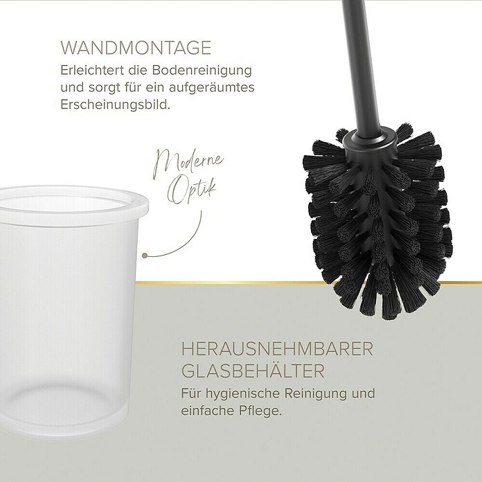 Lenz WC-Kombi-Bürstengarnitur Sivo (4 -tlg., Schwarz) | BAUHAUS
