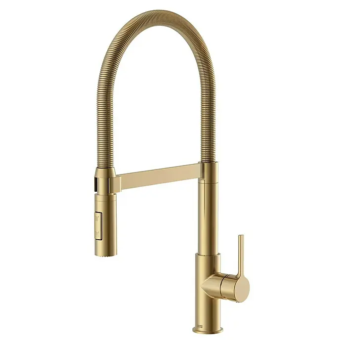 Lenz Spültischarmatur Aluna - Gold, Matt - Goldener Küchenarmatur mit spiralförmigem Auslauf und Hebel zur Bedienung. Elegantes Design für moderne Küchen.