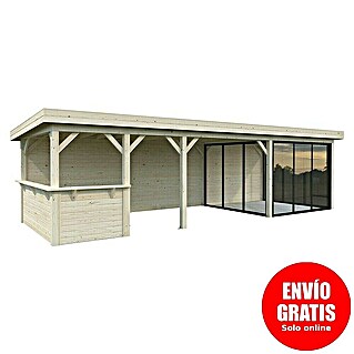 Palmako Caseta de jardín Lenna Set 416 Slide (Medidas ext. (An x Pr): 916 x 340 cm, Madera, Natural)
