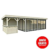 Palmako Caseta de jardín Lenna Set 419 Slide (Medidas ext. (An x Pr): 916 x 340 cm, Madera, Natural) | BAUHAUS