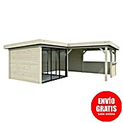 Palmako Caseta de jardín Lenna Set 409 Slide (Medidas ext. (An x Pr): 628 x 628 cm, Madera, Natural) | BAUHAUS
