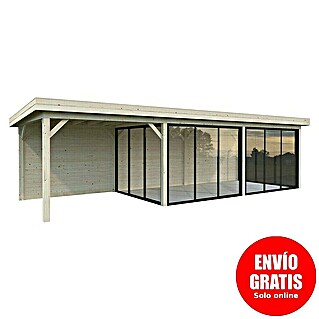 Palmako Caseta de jardín Lenna Set 718 Slide Plus (Medidas ext. (An x Pr): 916 x 340 cm, Madera, Natural)