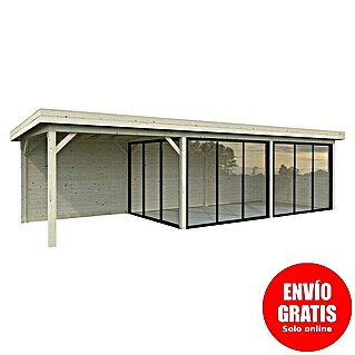 Palmako Caseta de jardín Lenna Set 417 Slide (Medidas ext. (An x Pr): 916 x 340 cm, Madera, Natural)