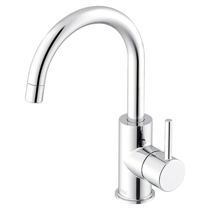 Lenz Waschtischarmatur Moana - Höhe: 24,5 cm, Ausladung Armatur: 171 mm, Chrom, Glänzend - Glänzender Chrom-Wasserhahn mit elegantem Design für moderne Badezimmer und Küchen. Hochwertige Verarbeitung und zeitlose Optik.