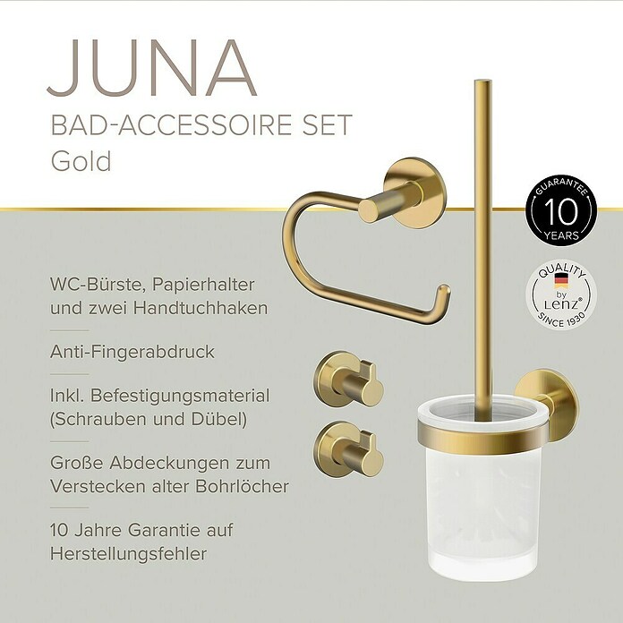 Lenz WC-Kombi-Bürstengarnitur Juna (4 -tlg., Schwarz) | BAUHAUS