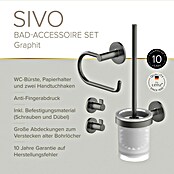 Lenz WC-Kombi-Bürstengarnitur Sivo (4 -tlg., Schwarz) | BAUHAUS