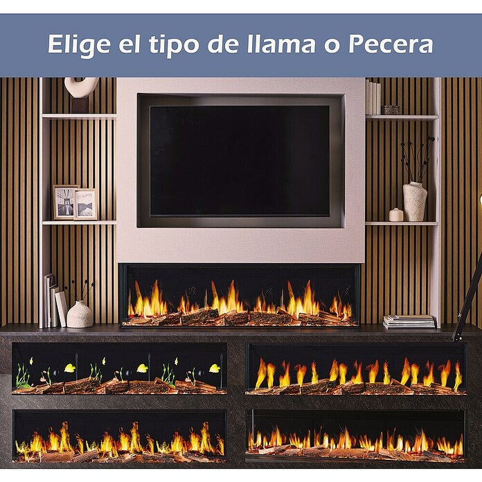 Focalpoint Chimenea eléctrica Ennolux LCD 59 (1.400 W, Gris/Negro, L x An x Al: 21,95 x 152,5 x 53 cm) | BAUHAUS