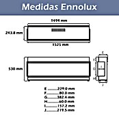 Focalpoint Chimenea eléctrica Ennolux LCD 59 (1.400 W, Gris/Negro, L x An x Al: 21,95 x 152,5 x 53 cm) | BAUHAUS