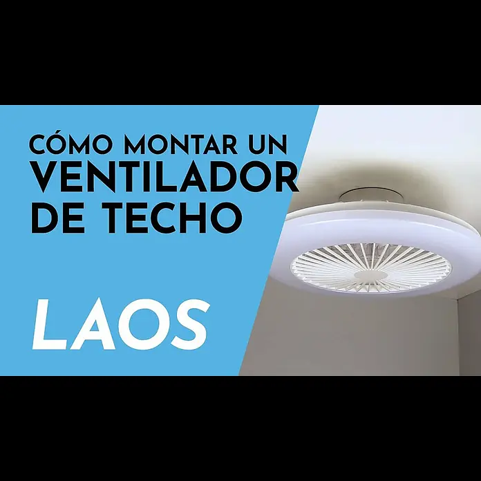 Arte confort Ventilador de techo Laos - Blanco, 57,7 cm, 22 W, Blanco cálido - LAOS |  Aprende a instalar un ventilador de techo